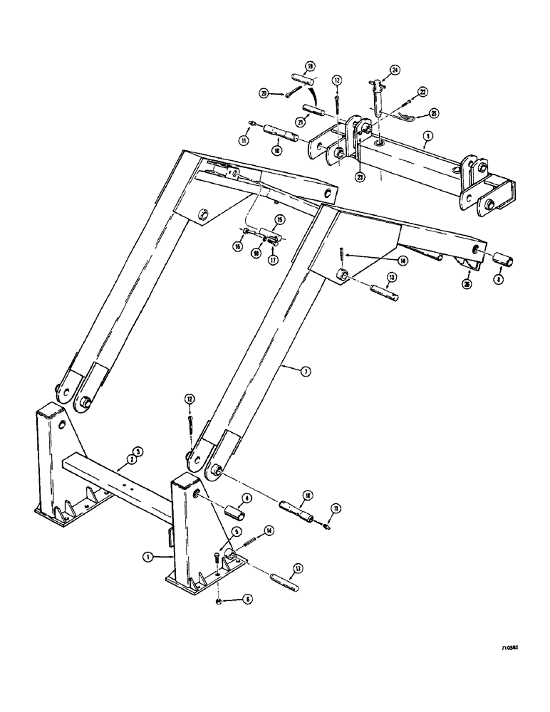 Схема запчастей Case 1500-SERIES - (062) - LOADER LIFT FRAME AND RELATED PARTS (82) - FRONT LOADER & BUCKET