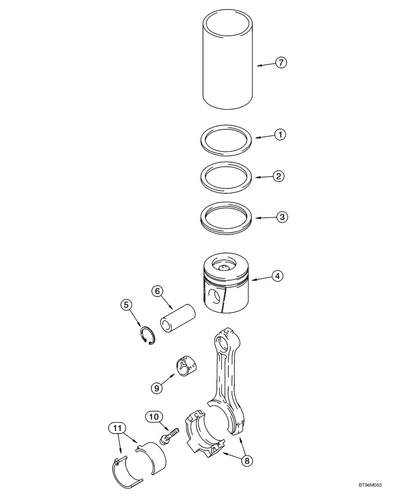 Схема запчастей Case 1150H_IND - (02-21) - PISTONS - CONNECTING RODS (02) - ENGINE