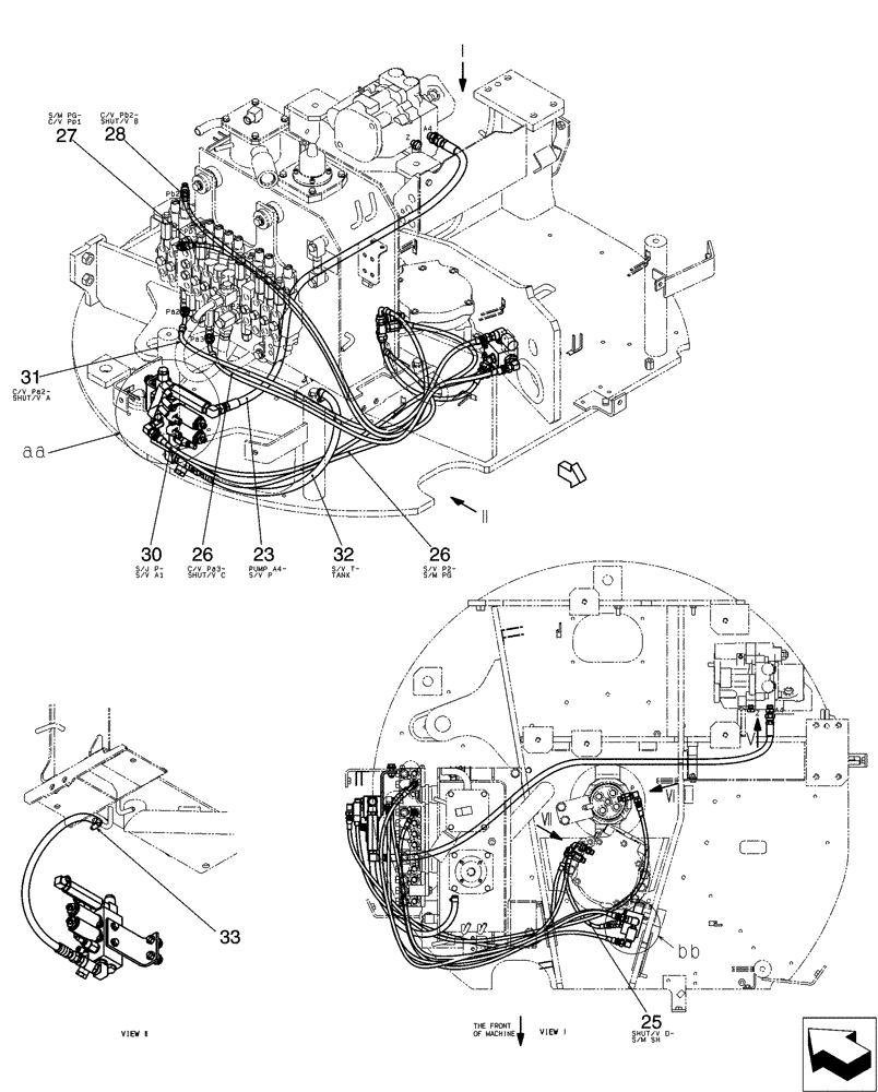 Схема запчастей Case CX31B - (01-062[01]) - CONTROL LINES, VALVE, WITH A PUMP Z PORT (35) - HYDRAULIC SYSTEMS