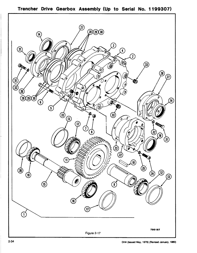 Схема запчастей Case DH4 - (2-34) - TRENCHER DRIVE GEARBOX ASSEMBLY (UP TO SERIAL NO. 1199307) (89) - TOOLS