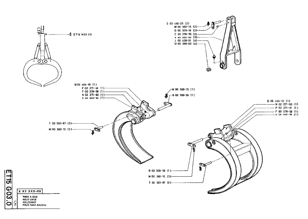 Схема запчастей Case TY45 - (ET15 G03.0) - WOOD GRAB (18) - ATTACHMENT ACCESSORIES