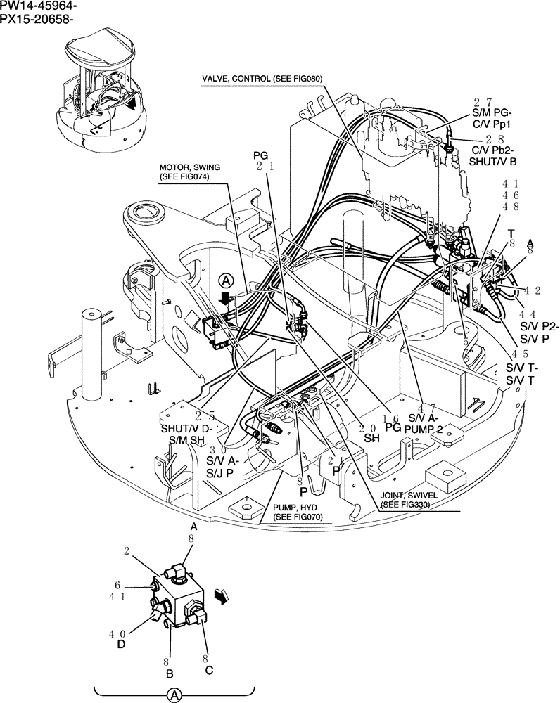 Схема запчастей Case CX31B - (718-01[1]) - CONTROL LINES, REMOTE (COOLER) (36) - PNEUMATIC SYSTEM