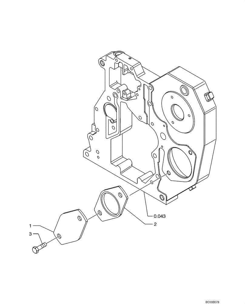 Схема запчастей Case 521D - (0.350[01]) - FRONT GEAR COVER (02) - ENGINE