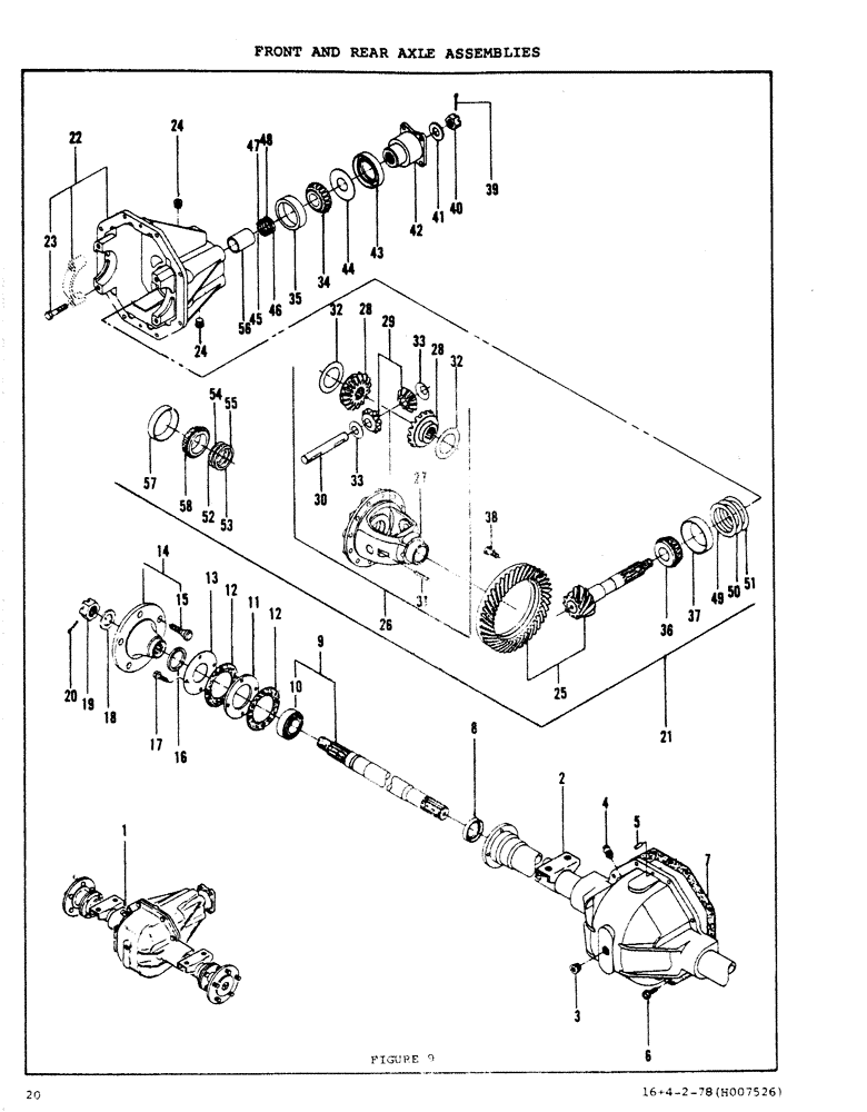 Схема запчастей Case DAVIS - (20) - FRONT AND REAR AXLE ASSEMBLIES 