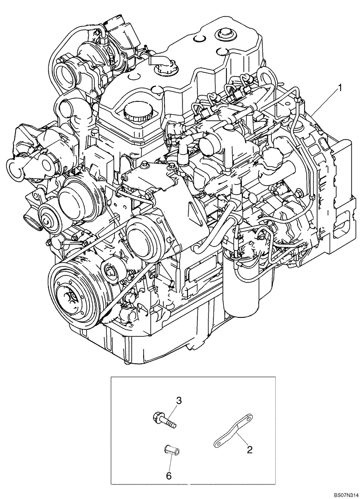 Схема запчастей Case 590SM - (02-08) - ENGINE (02) - ENGINE