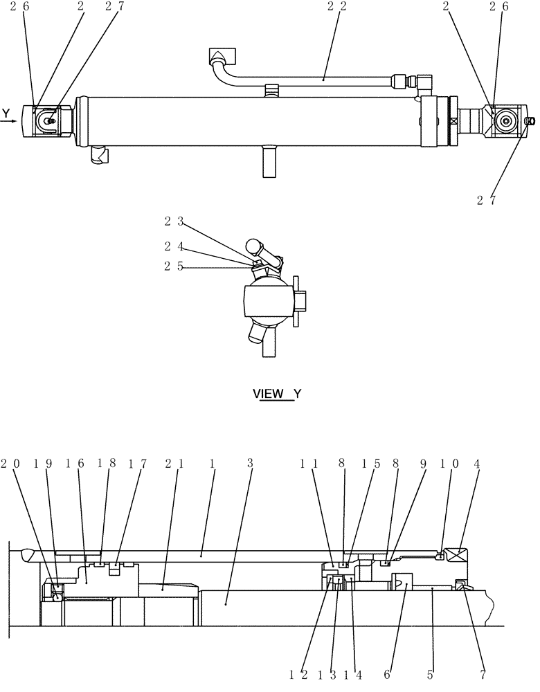 Схема запчастей Case CX31B - (HC600-01[2]) - CYLINDER ASSY, BOOM (00) - GENERAL & PICTORIAL INDEX