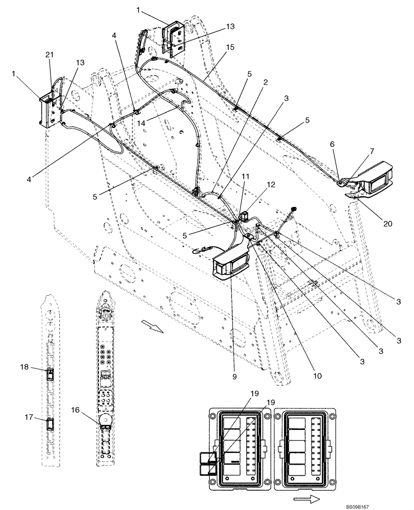 Схема запчастей Case 445 - (04-19) - ELECTRICAL - ROAD LIGHTS (EUROPE) (04) - ELECTRICAL SYSTEMS