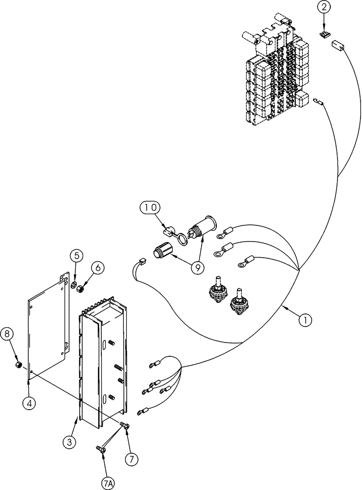 Схема запчастей Case 621C - (04-108) - CONVERTER, POWER OUTLET MOUNTING, POWER OUTLET (04) - ELECTRICAL SYSTEMS