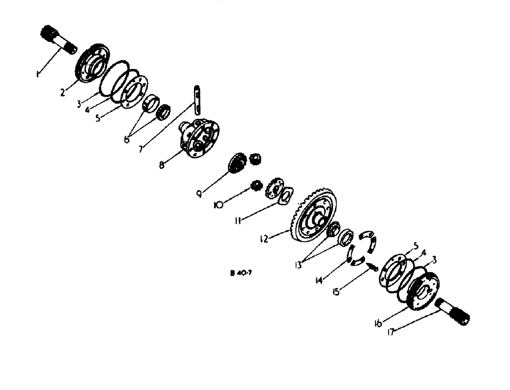 Схема запчастей Case 500 - (07-028) - DIFFERENTIAL, DRIVE AXLE No Description