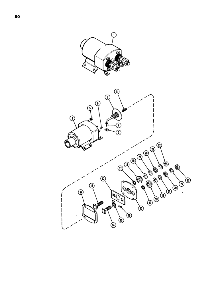 Схема запчастей Case W24B - (080) - A42376 SOLENOID (04) - ELECTRICAL SYSTEMS