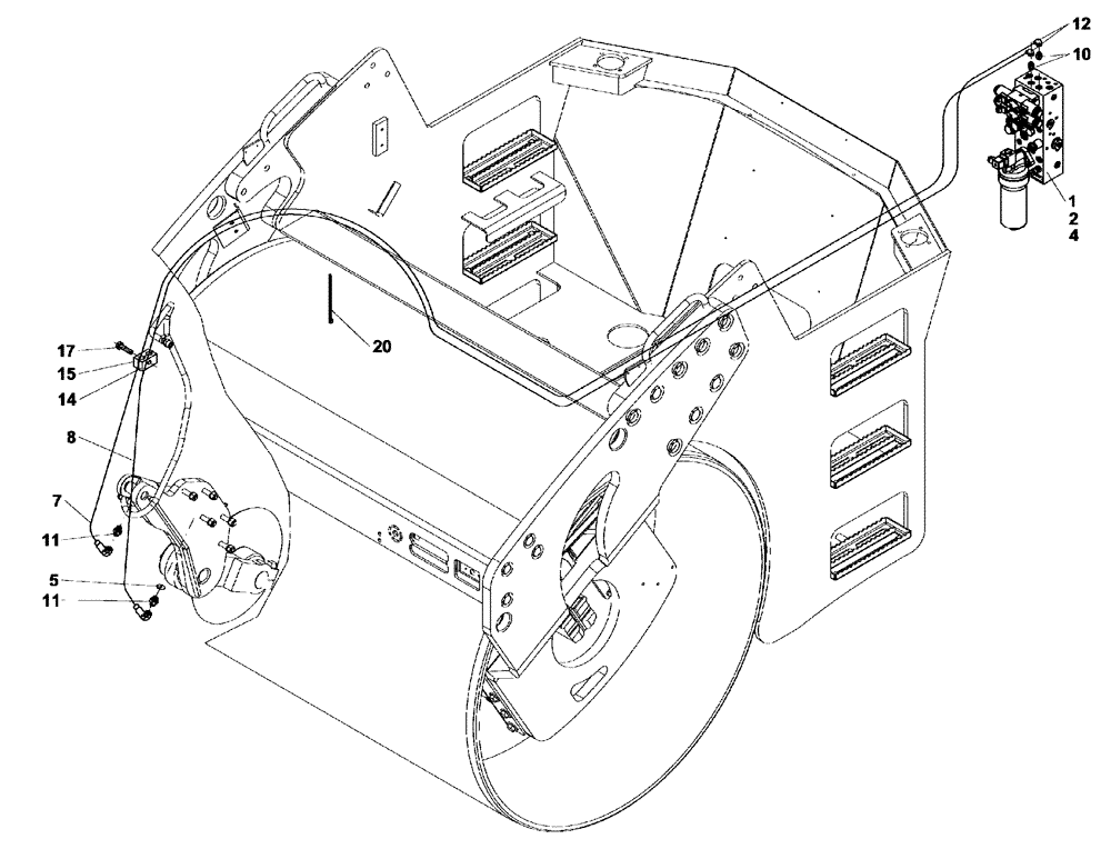 Схема запчастей Case DV213 - (88.100.09[02]) - EDGE CUTTER HYDRAULICS (GROUP 550-1-ND132351) (88) - ACCESSORIES