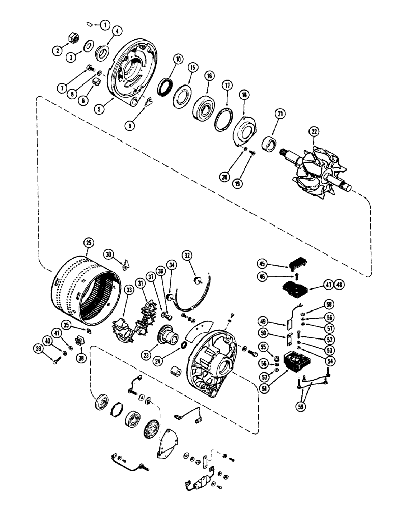 Схема запчастей Case W8B - (054) - A56095 ALTERNATOR, (401) DIESEL ENGINE (06) - ELECTRICAL SYSTEMS