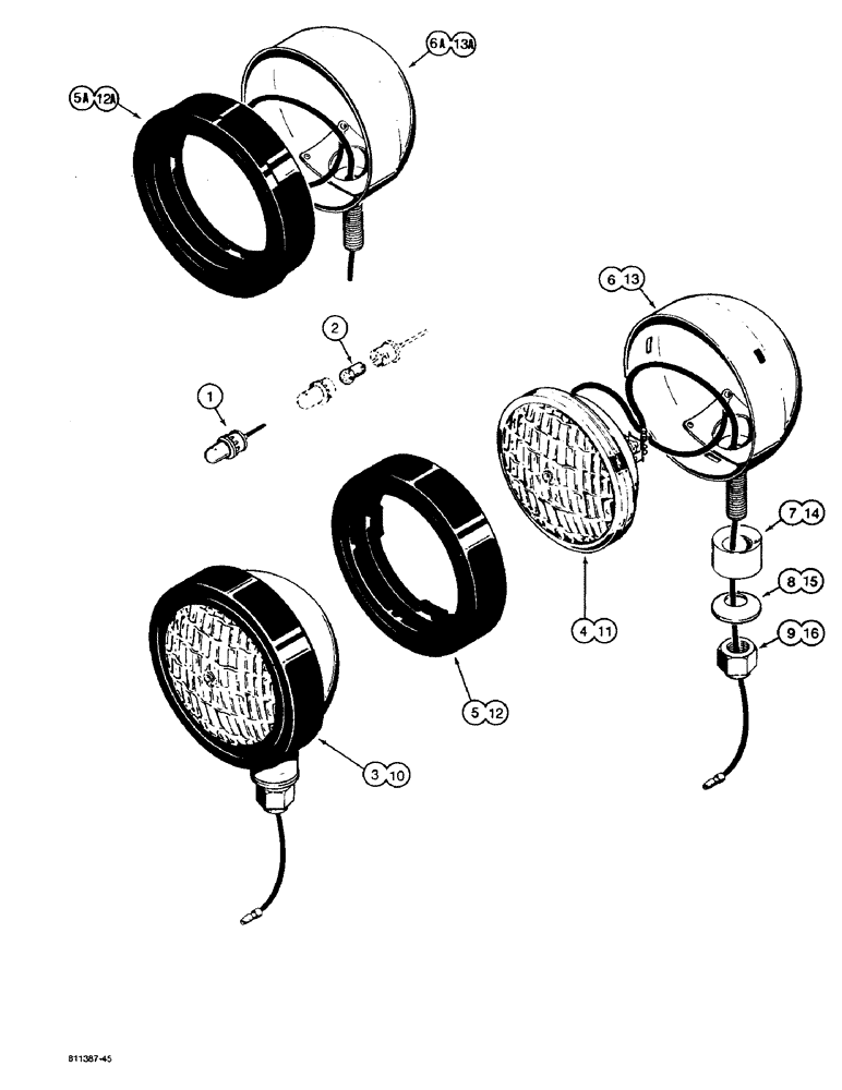 Схема запчастей Case W36 - (4-156) - LAMPS, INSTRUMENT PANEL LAMPS (04) - ELECTRICAL SYSTEMS