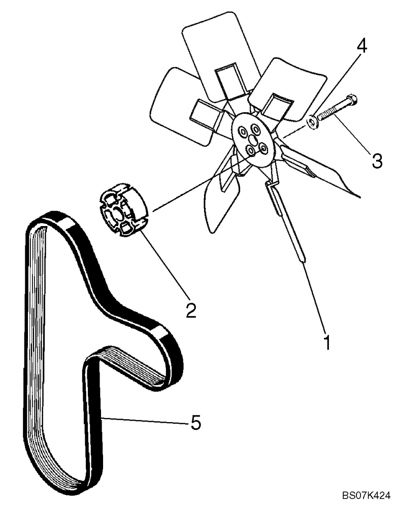 Схема запчастей Case 850L - (02-02) - FAN - FAN BELT (02) - ENGINE