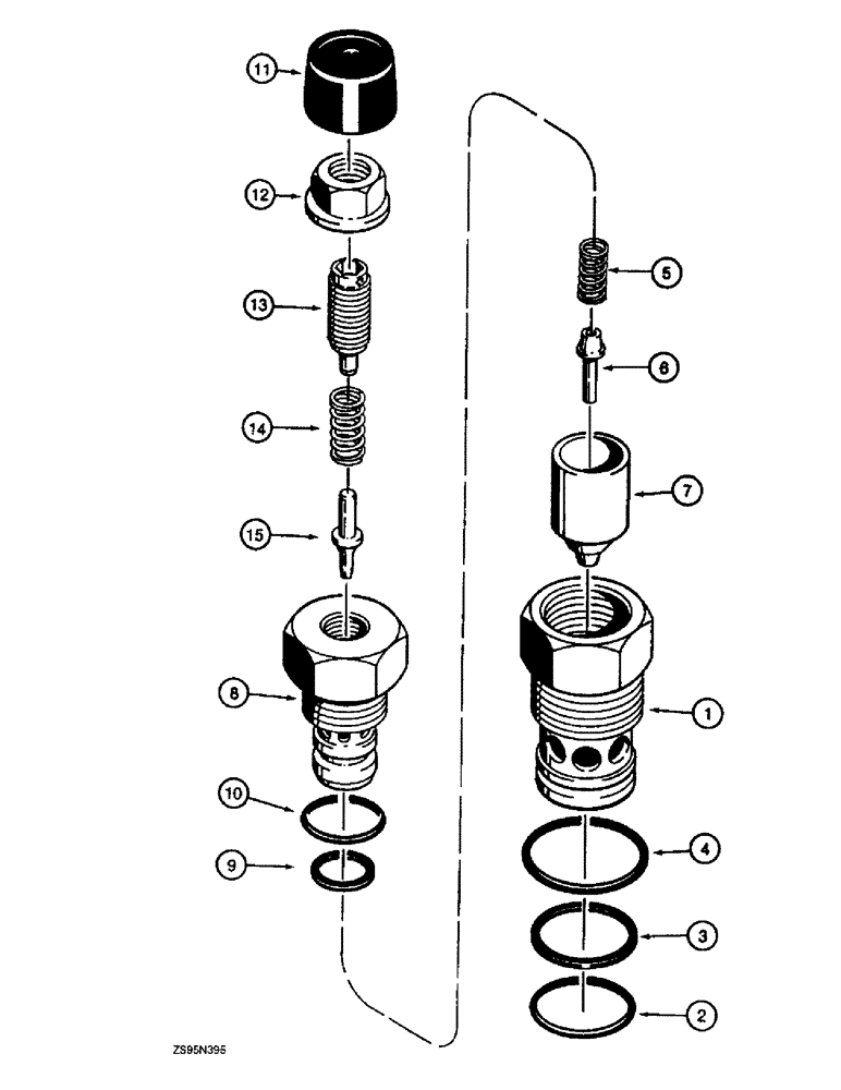 Схема запчастей Case 1155E - (8-130) - CIRCUIT RELIEF AND ANTICAVITATION VALVES (08) - HYDRAULICS