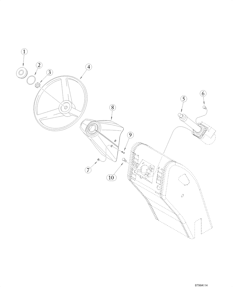 Схема запчастей Case 588G - (05-01) - STEERING WHEEL - STEERING COLUMN (05) - STEERING