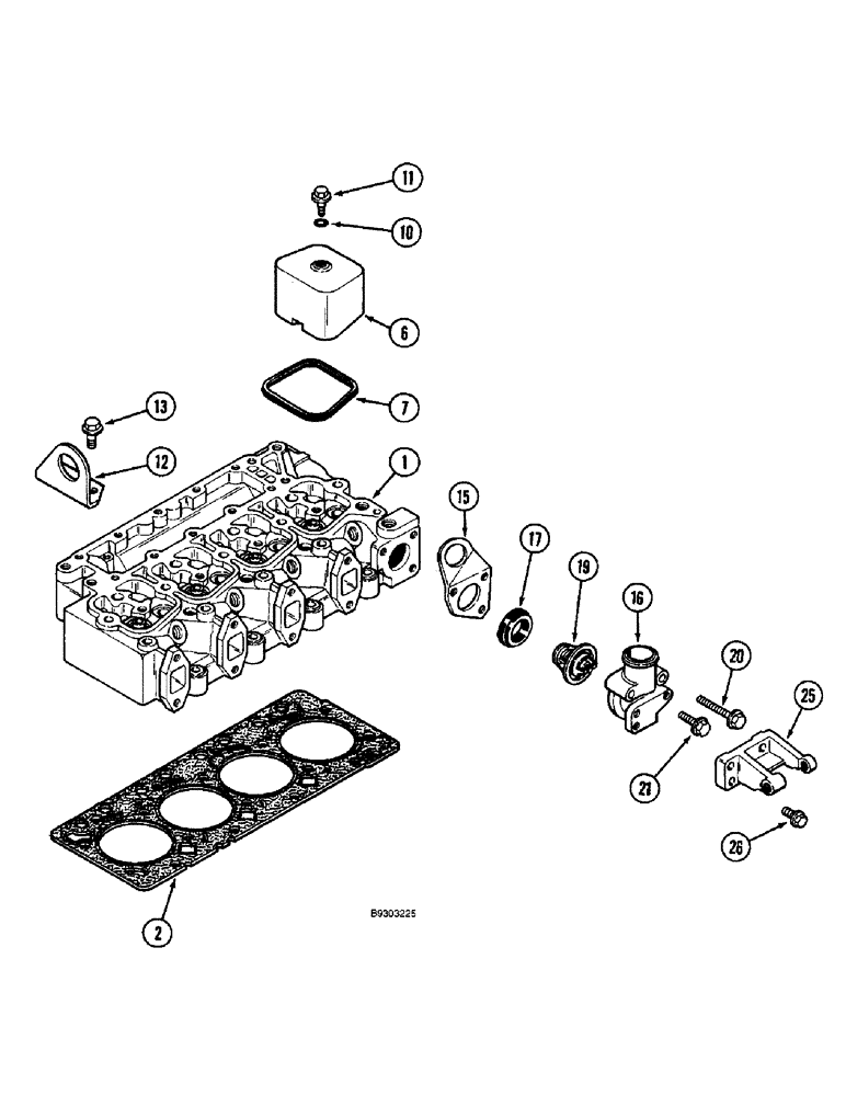 Схема запчастей Case 660 - (2-22) - CYLINDER HEAD AND COVERS, 4-390 ENGINE (02) - ENGINE