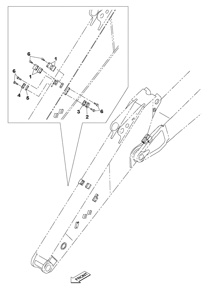 Схема запчастей Case CX210C NLC - (84.912.08) - DIPPER - 2.50 M - BRACKET - OPTIONAL (84) - BOOMS, DIPPERS & BUCKETS