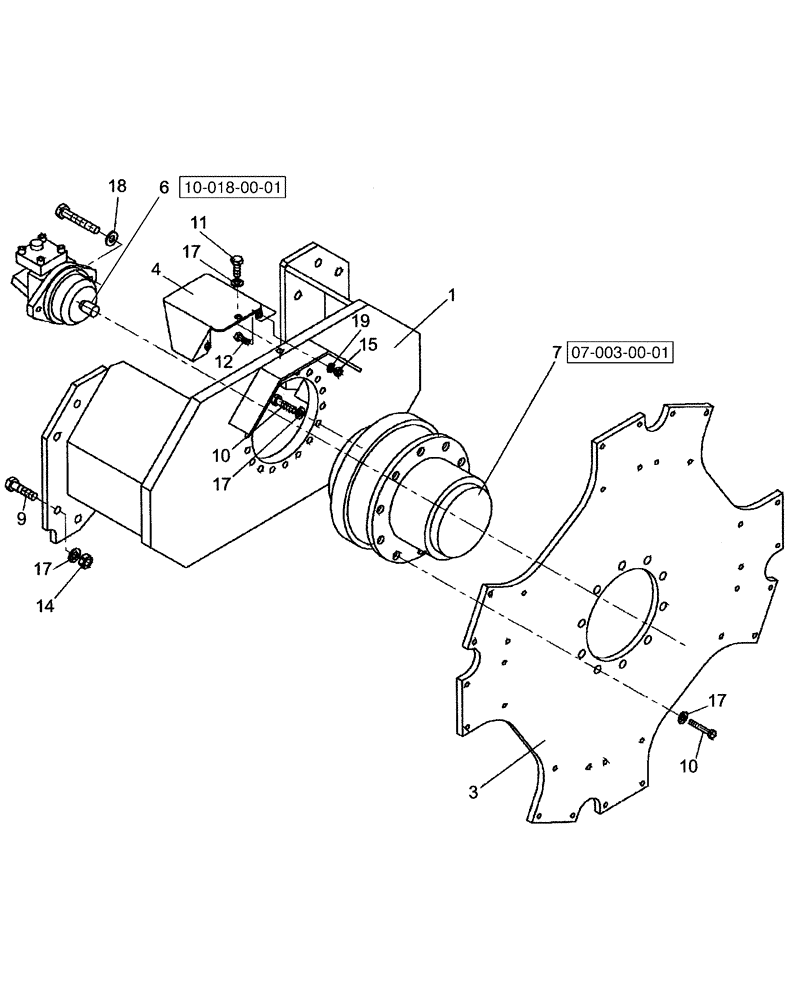 Схема запчастей Case SV216 - (07-001-00[01]) - TRANSMISSION - DRUM - IF USED (06) - POWER TRAIN