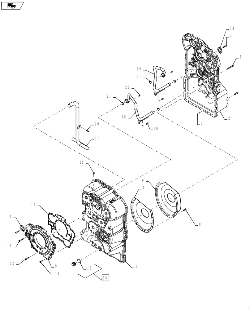 Схема запчастей Case 521F - (21.113.01) - TRANSMISSION HOUSING (21) - TRANSMISSION