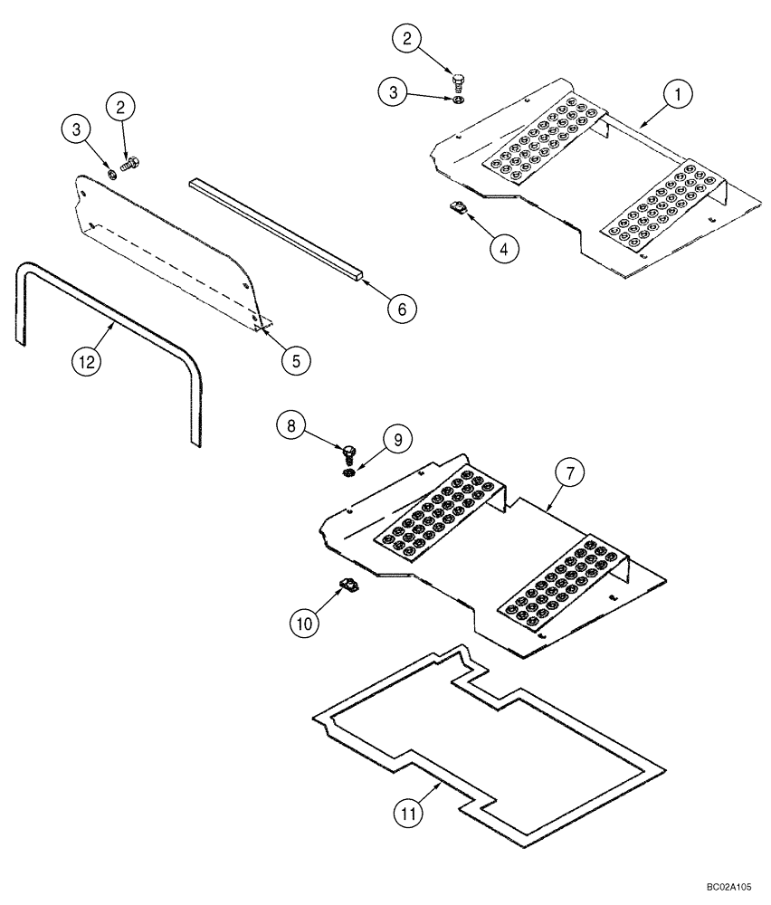 Схема запчастей Case 85XT - (09-10) - PLATES, FLOOR (09) - CHASSIS