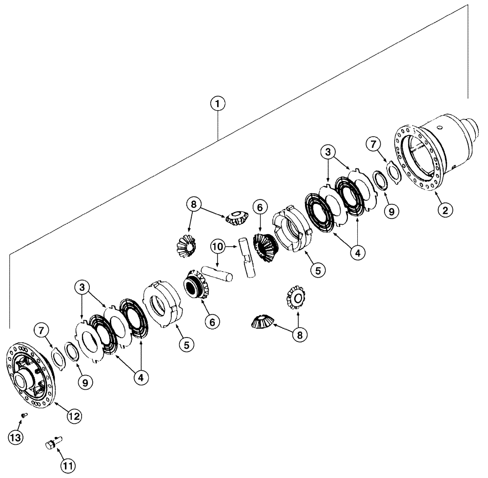 Схема запчастей Case 821C - (06-32) - AXLE, FRONT DIFFERENTIAL JEE0123403- (06) - POWER TRAIN