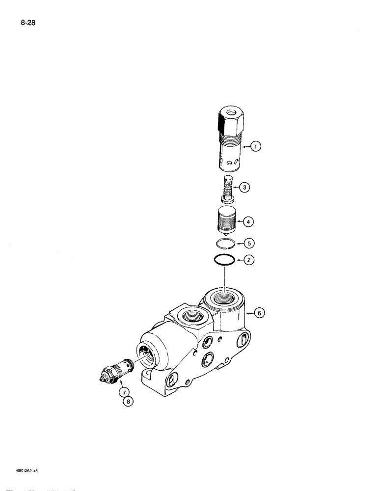 Схема запчастей Case 721 - (8-28) - LOADER INLET AND OUTLET SECTION - 1978263C1 (08) - HYDRAULICS