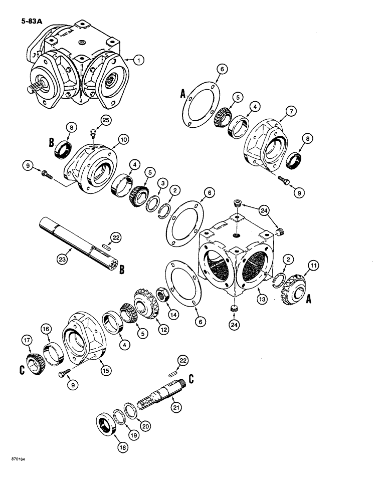 Схема запчастей Case CASE - (5-83A) - PRIMARY DRIVE PUMP (05) - STEERING