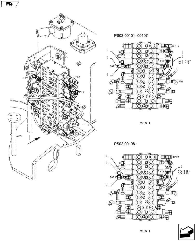 Схема запчастей Case CX55BMSR - (01-040[03]) - CONTROL LINES, MAIN (35) - HYDRAULIC SYSTEMS