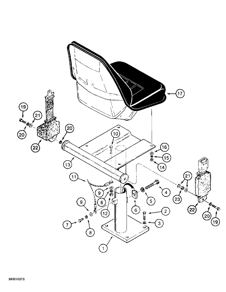 Схема запчастей Case 721B - (9-044) - SEAT AND MOUNTING PARTS, NON-SUSPENSION SEAT, SEAT MOUNTING (09) - CHASSIS/ATTACHMENTS