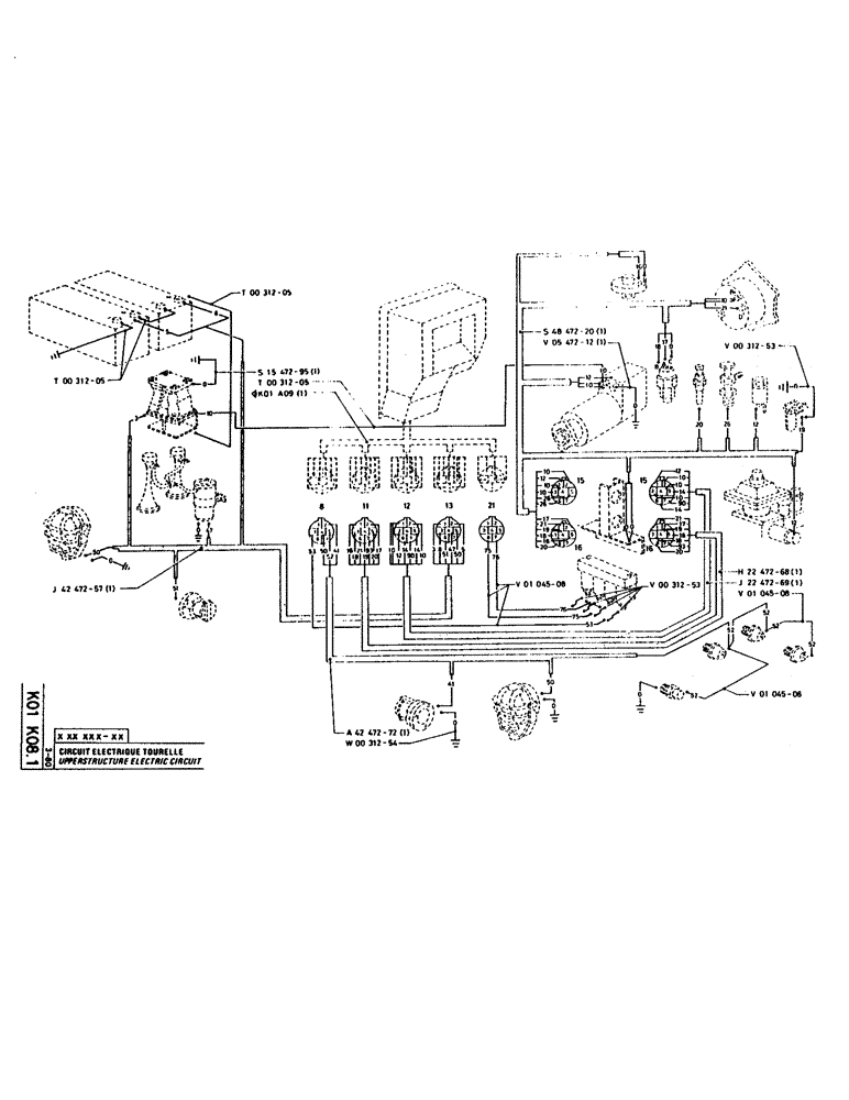 Схема запчастей Case 160CL - (249) - UPPERSTRUCTURE ELECTRIC CIRCUIT (06) - ELECTRICAL SYSTEMS