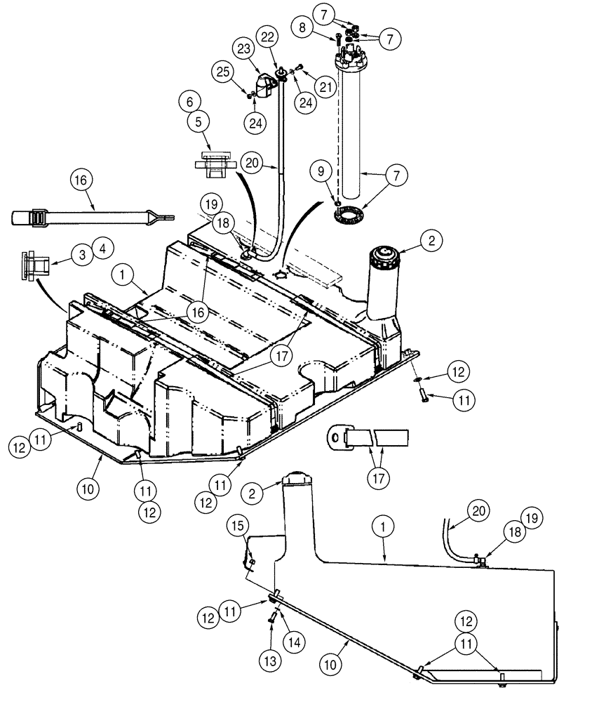 Схема запчастей Case 521D - (03-04) - FUEL TANK FILLER - SENDER (03) - FUEL SYSTEM