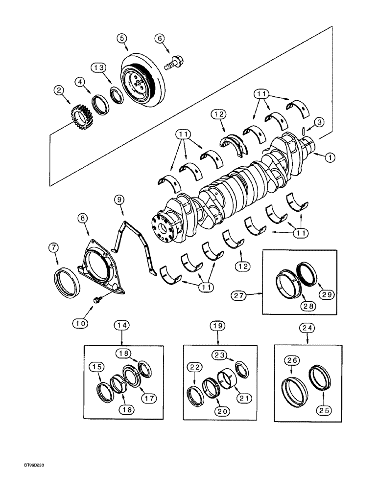 Схема запчастей Case 9045B - (2-42) - CRANKSHAFT, 6T-830 EMISSIONS CERTIFIED ENGINE (02) - ENGINE