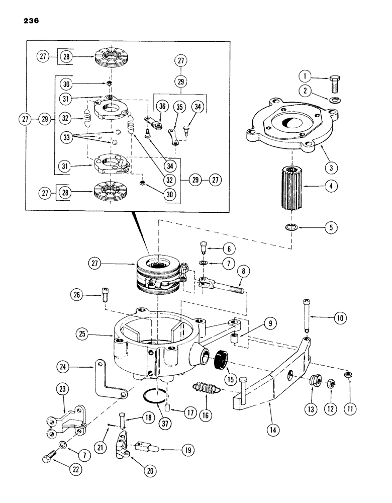 Схема запчастей Case 980B - (236) - SWING BRAKE (04) - UNDERCARRIAGE