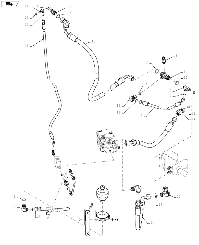 Схема запчастей Case 1121F - (41.200.05[02]) - STANDARD STEERING WITH JOYSTICK HYDRAULIC INSTALLATION (41) - STEERING