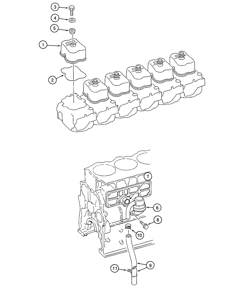 Схема запчастей Case 9060 - (2-36) - CYLINDER HEAD COVERS AND ENGINE BREATHER (02) - ENGINE