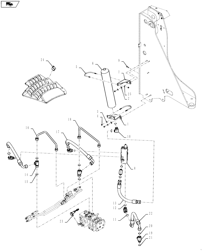 Схема запчастей Case 521F - (35.701.02) - RIDE CONTROL INSTALLATION (35) - HYDRAULIC SYSTEMS