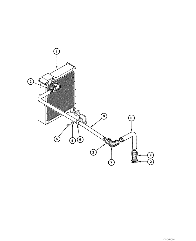 Схема запчастей Case 885 - (02.04[00]) - COOLING SYSTEM - ENGINE (02) - ENGINE