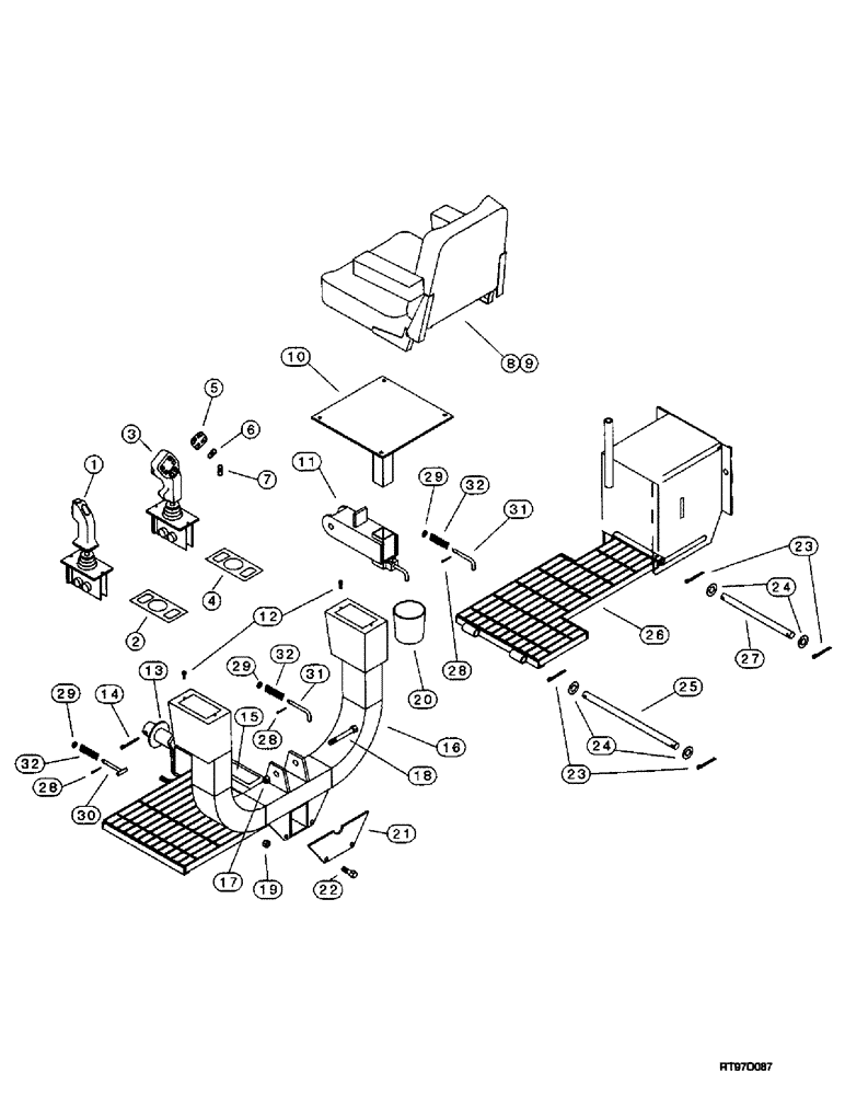 Схема запчастей Case 400TX - (9-20) - OPERATOR CONTROL CENTER 