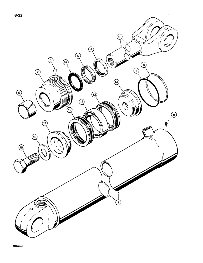 Схема запчастей Case W14C - (8-32) - LIFT CYLINDERS, FEEDLOT SPECIAL (08) - HYDRAULICS