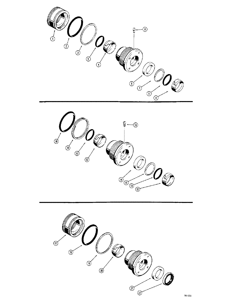 Схема запчастей Case 310G - (243A) - CYLINDER PACKING KITS, D37355 CYLINDER PACKING KIT (07) - HYDRAULIC SYSTEM