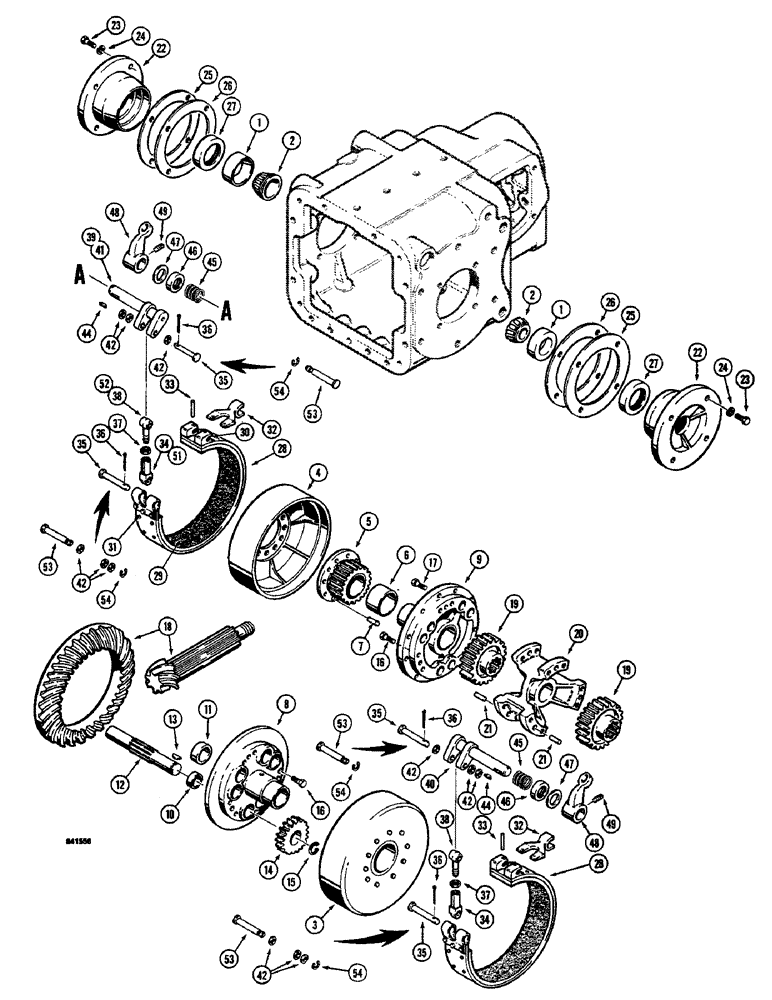 Схема запчастей Case 350B - (116) - TRANSMISSION, DIFFERENTIAL AND BRAKES (03) - TRANSMISSION