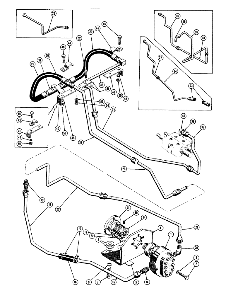 Схема запчастей Case 600 - (256) - BACKHOE PRIMARY HYDRAULIC SYSTEM, PUMP, TUBES, HOSES, FITTINGS (USED FROM S/N 7060799) (07) - HYDRAULIC SYSTEM