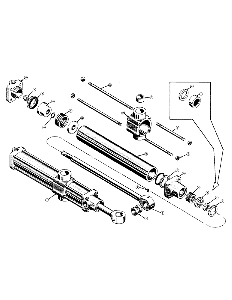 Схема запчастей Case 420 - (150) - D27696 SCARIFIER HYDRAULIC CYLINDER (07) - HYDRAULIC SYSTEM