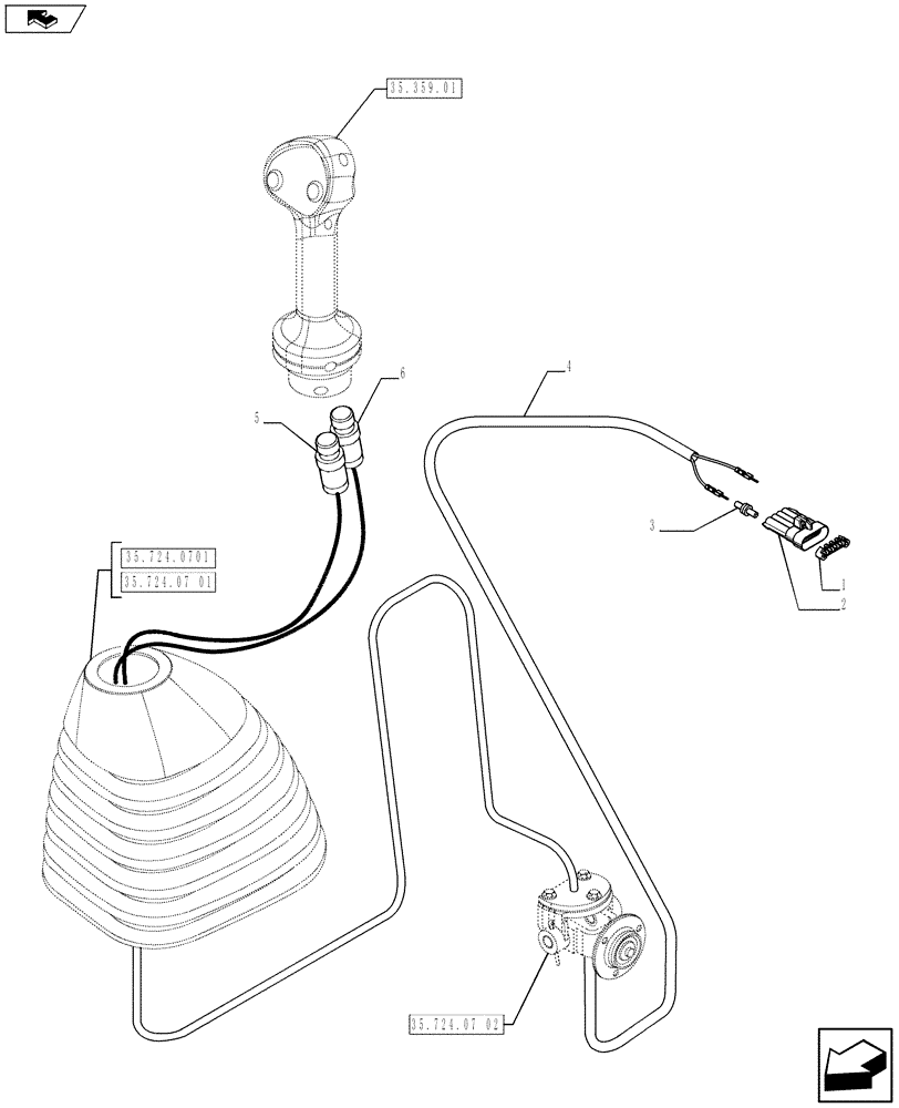 Схема запчастей Case 580SN WT - (55.512.45) - JOYSTICK MOUNTING, LOADER (55) - ELECTRICAL SYSTEMS