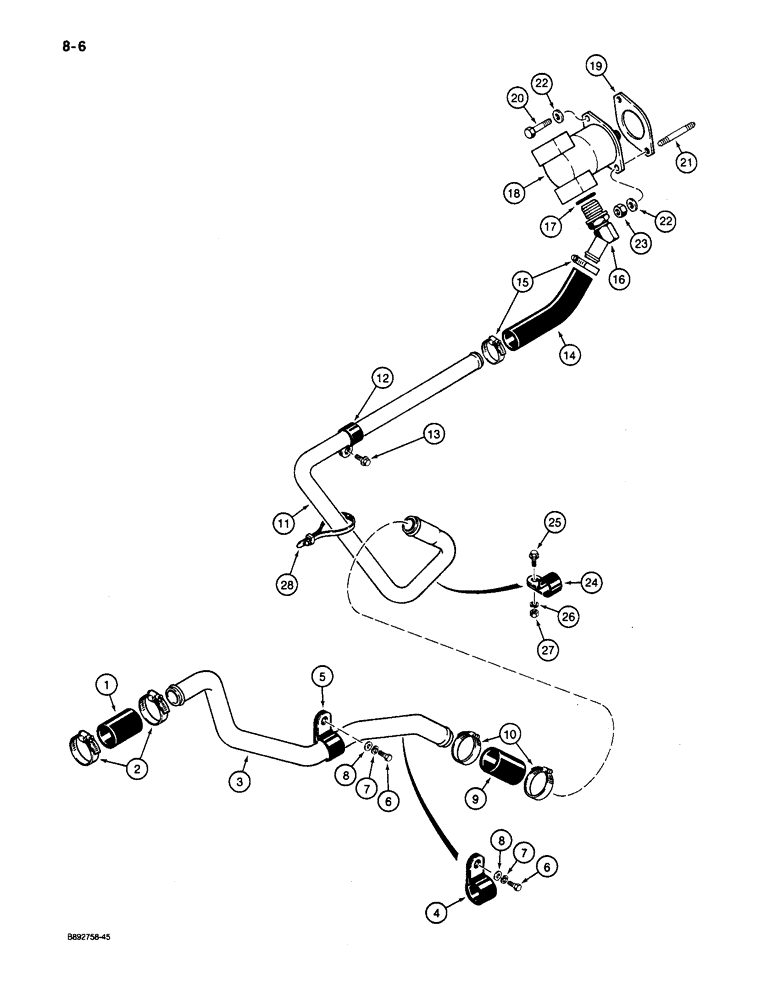 Схема запчастей Case 650 - (8-06) - EQUIPMENT HYDRAULIC CIRCUIT, RESERVOIR TO PUMP (08) - HYDRAULICS