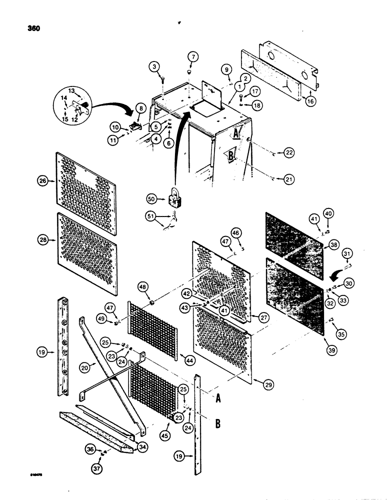 Схема запчастей Case 850B - (360) - GRILLE AND RADIATOR GUARDS (05) - UPPERSTRUCTURE CHASSIS