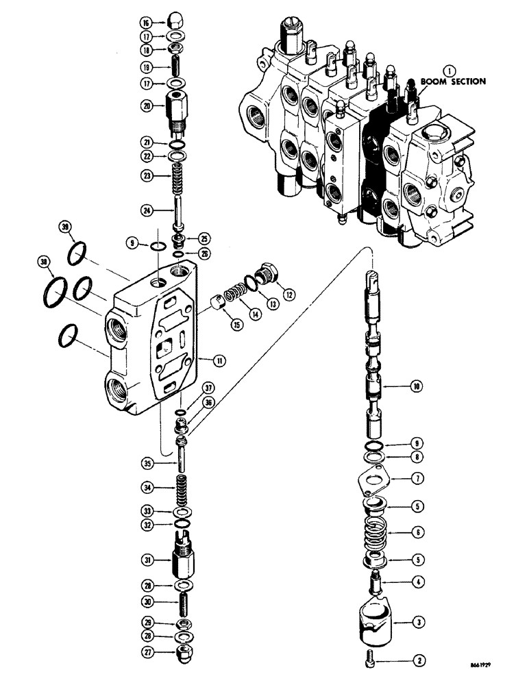 Схема запчастей Case 34 - (54) - D40755 BACKHOE BOOM SECTION 