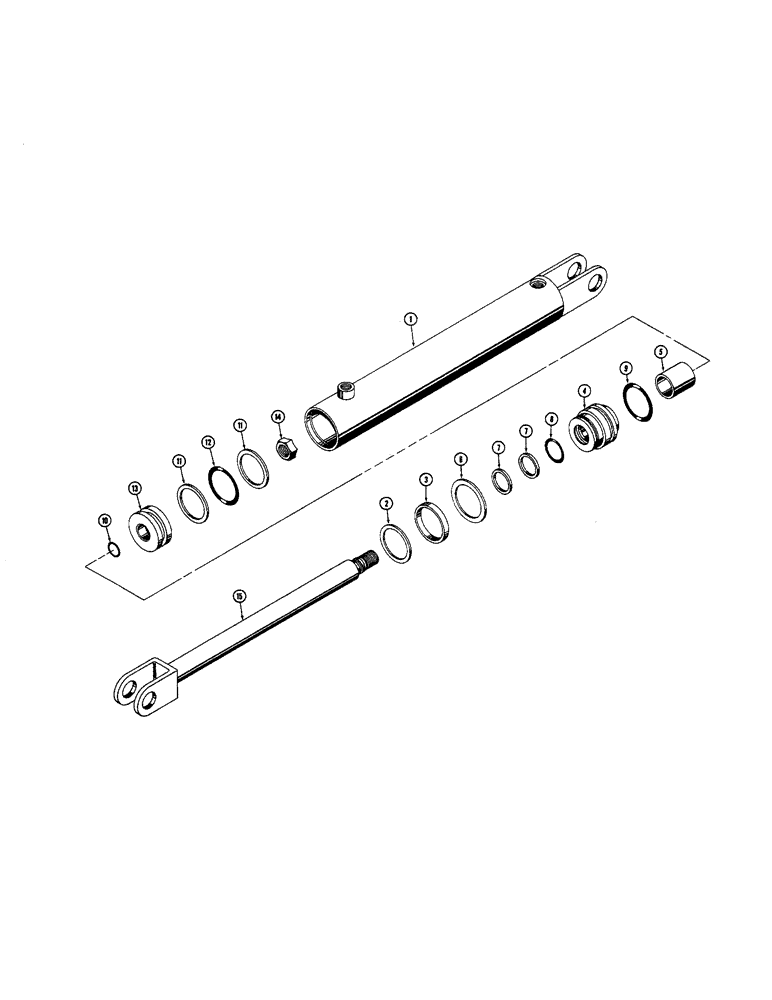 Схема запчастей Case 1530 - (144) - T40865 GRAPPLE CYLINDER (09) - CHASSIS/ATTACHMENTS