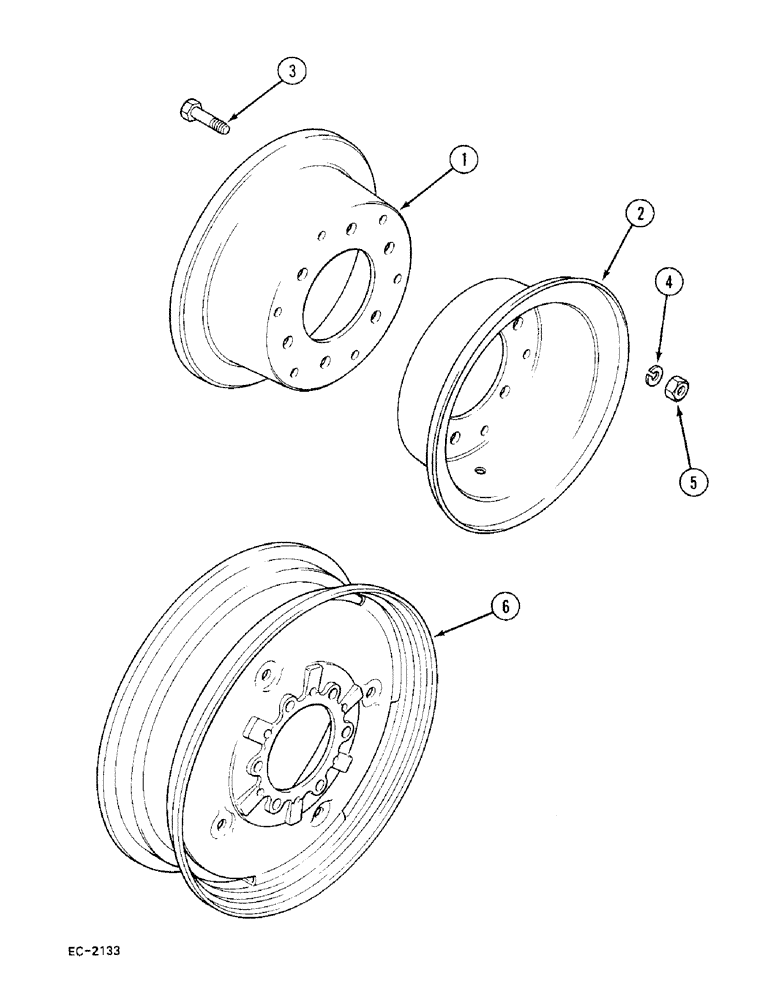 Схема запчастей Case 380B - (5-150) - FRONT WHEELS (05) - STEERING